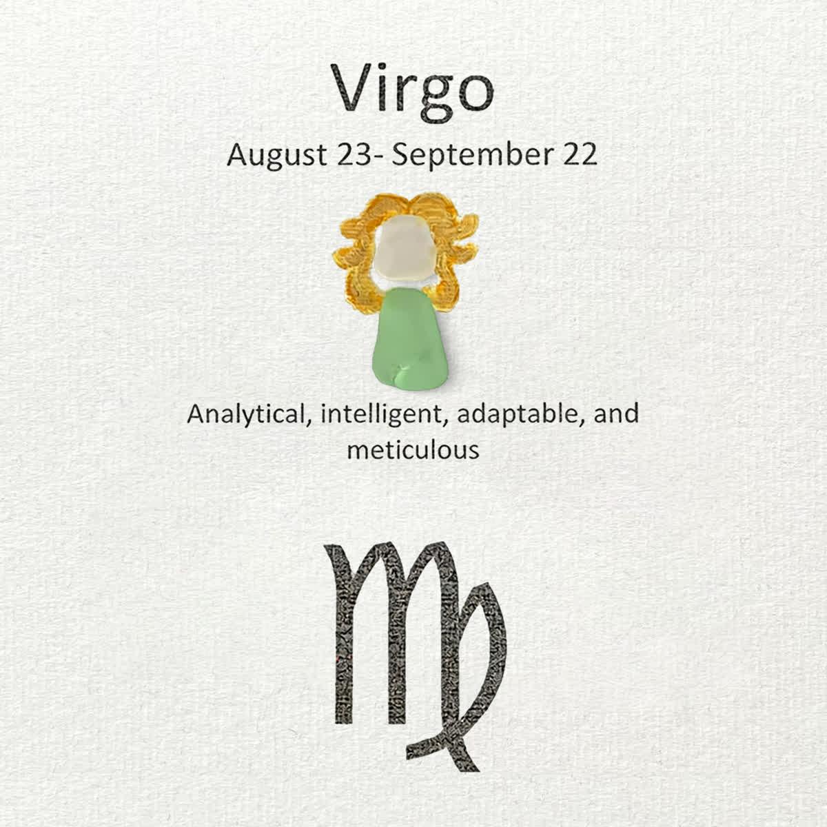 Virgo Essence Zodiac Sea Glass Framed Art - image 2
