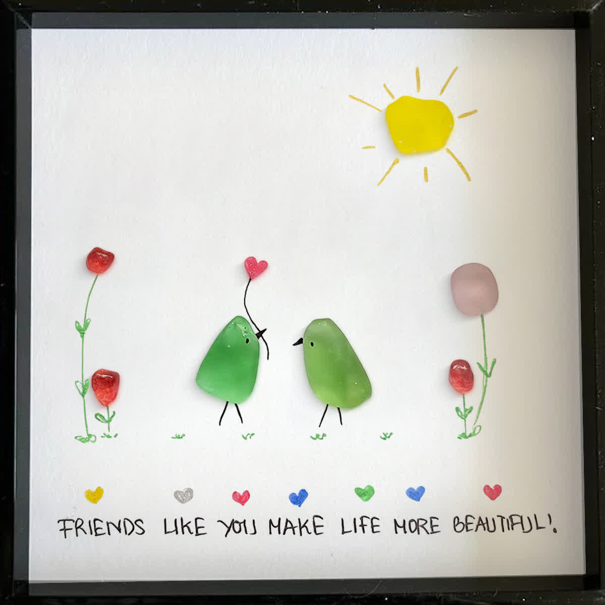 Sunlit True Friendship Bird Sea Glass Framed Art - image 9