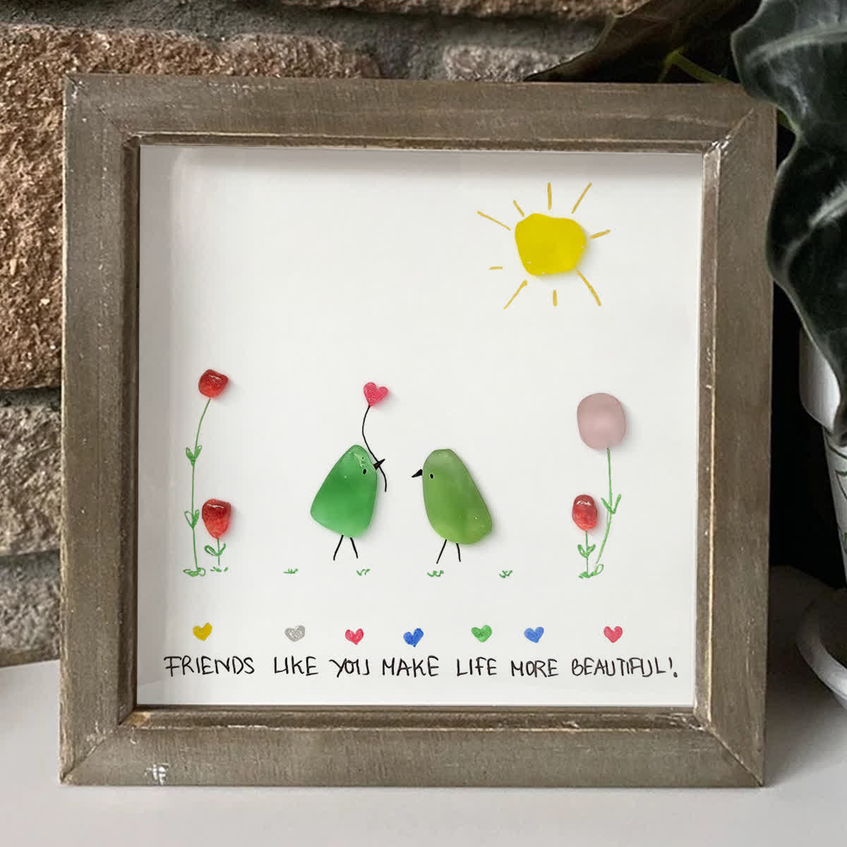 Sunlit True Friendship Bird Sea Glass Framed Art - image 7