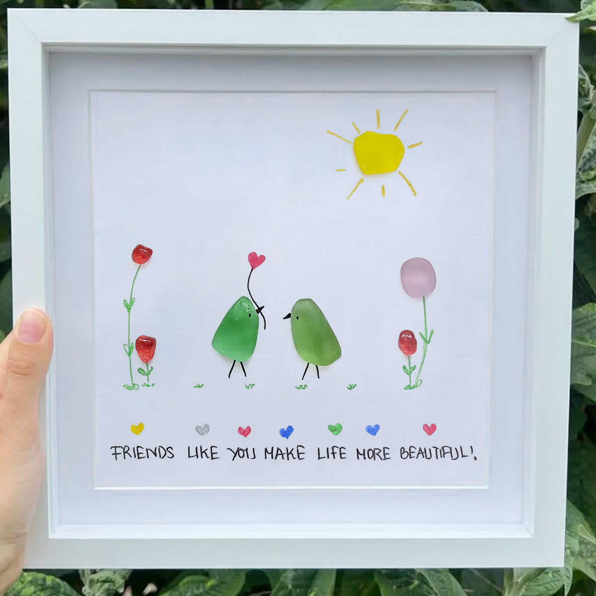 Sunlit True Friendship Bird Sea Glass Framed Art - image 6