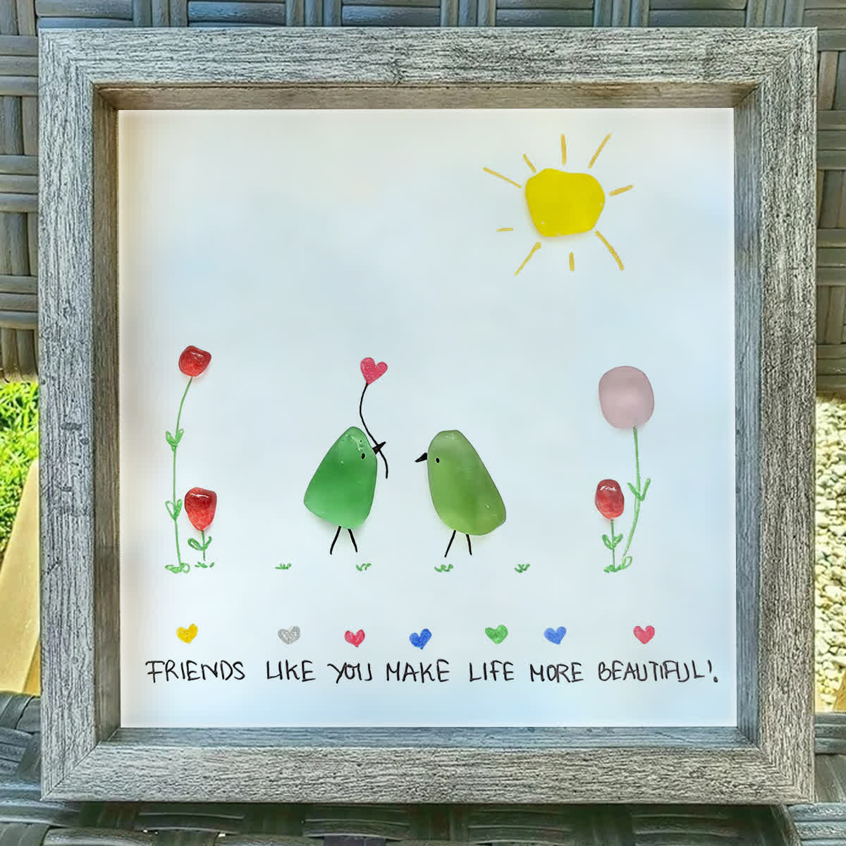 Sunlit True Friendship Bird Sea Glass Framed Art - image 8