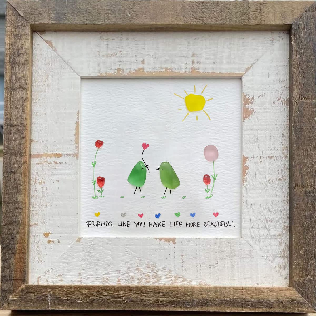 Sunlit True Friendship Bird Sea Glass Framed Art - image 3