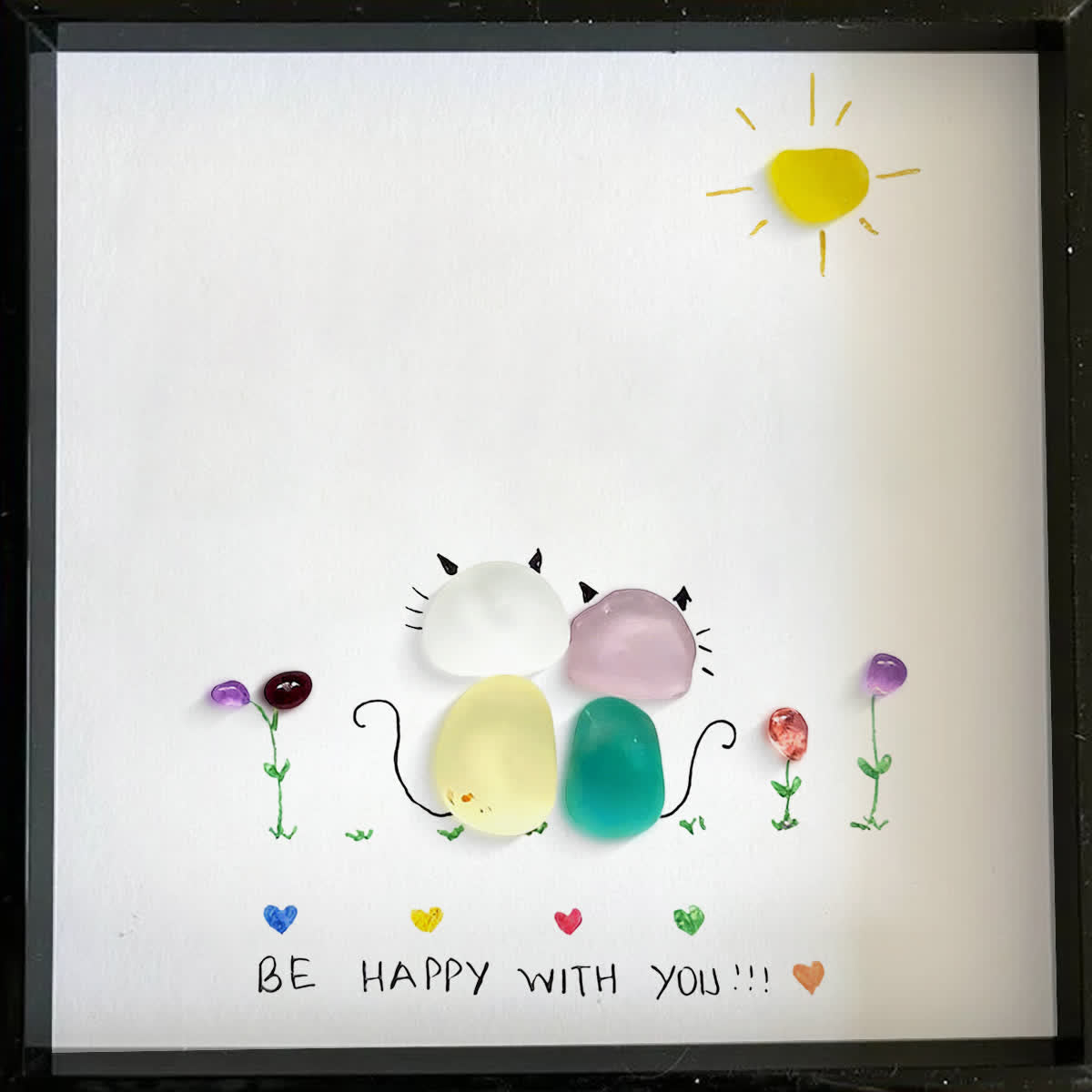 Sunny Companion Cat Sea Glass Framed Art - image 9