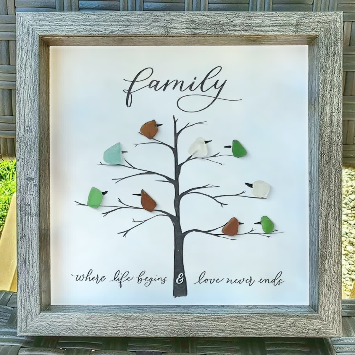 Where Life Begins & Love Never Ends Sea Glass Framed Art - image 8