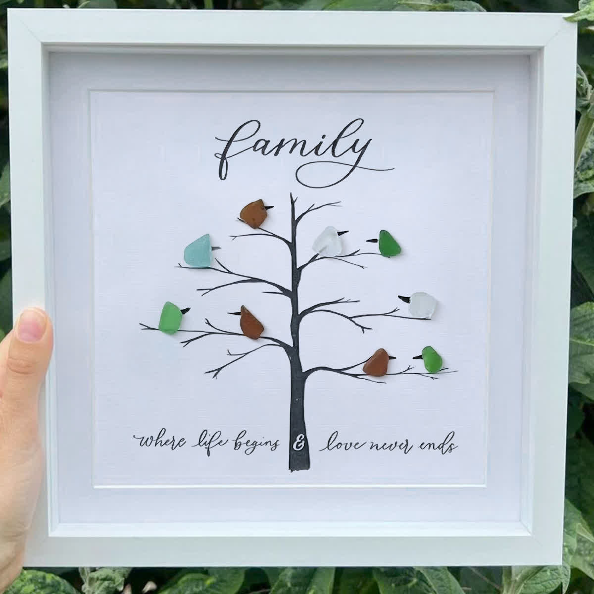 Where Life Begins & Love Never Ends Sea Glass Framed Art - image 5