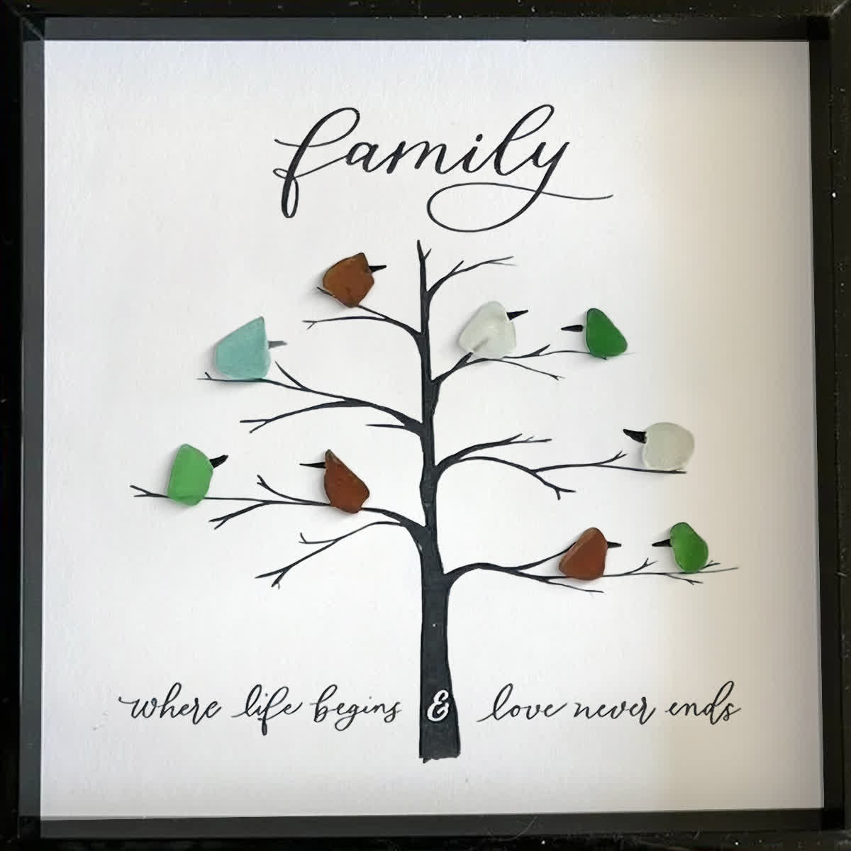Where Life Begins & Love Never Ends Sea Glass Framed Art - image 3