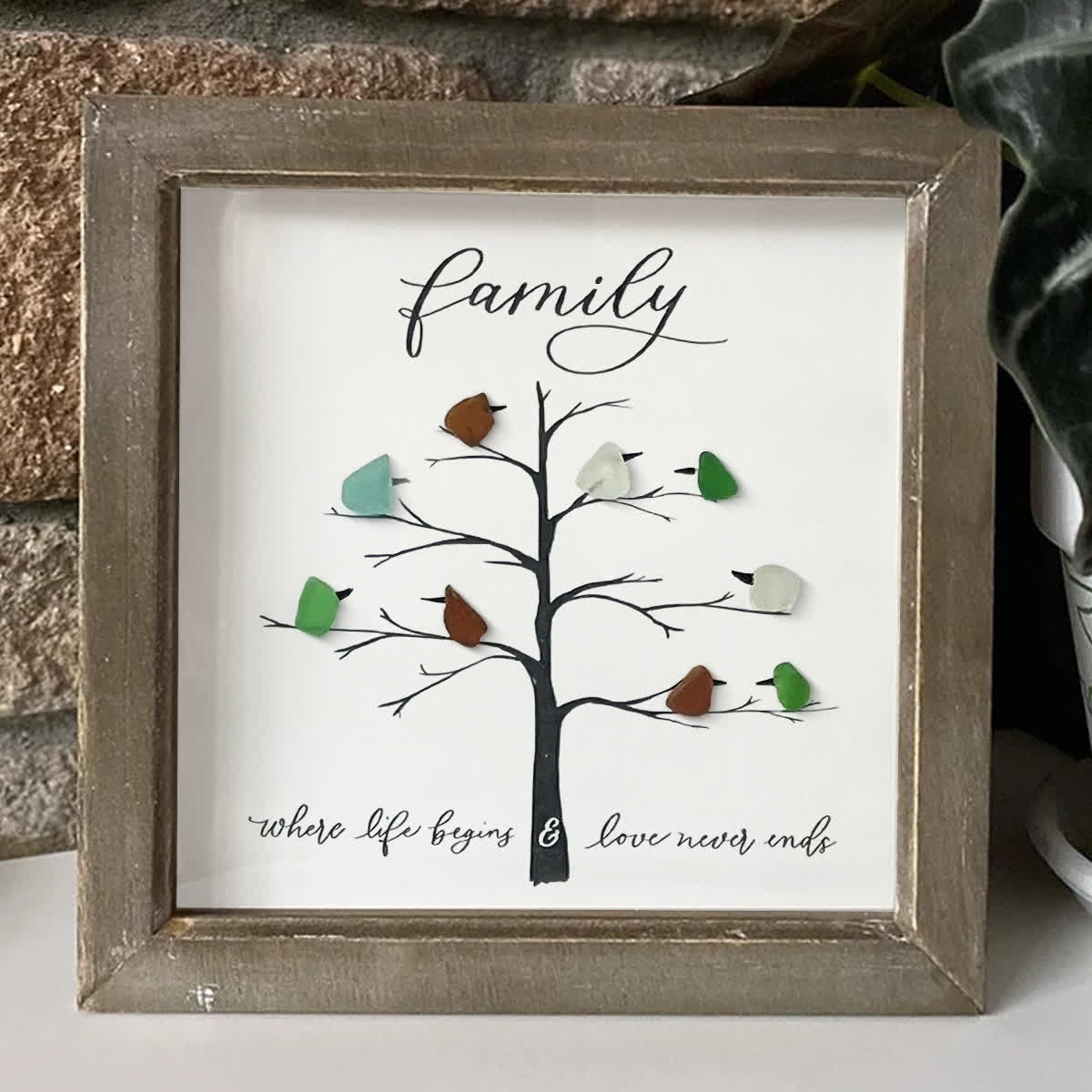 Where Life Begins & Love Never Ends Sea Glass Framed Art - image 6
