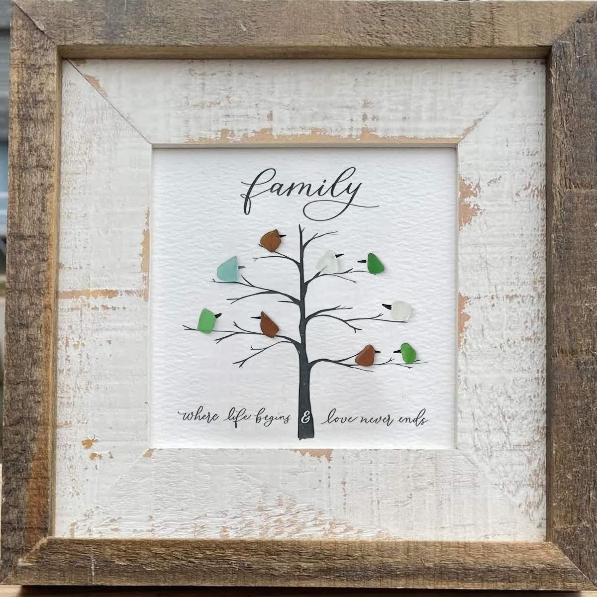 Where Life Begins & Love Never Ends Sea Glass Framed Art - image 9