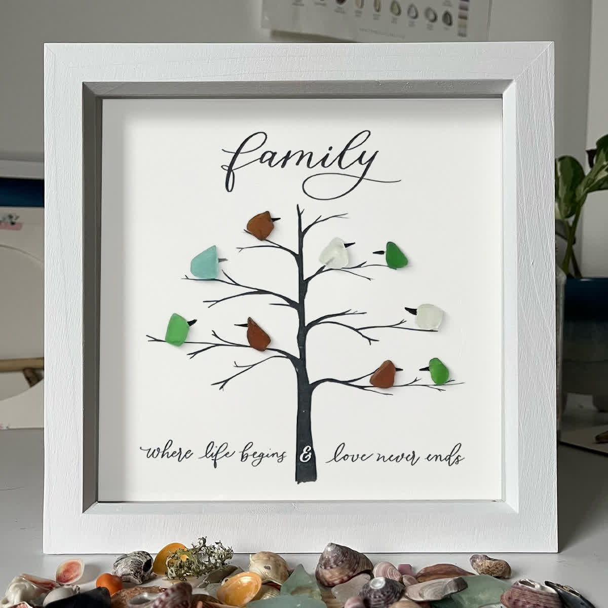 Where Life Begins & Love Never Ends Sea Glass Framed Art - image 7