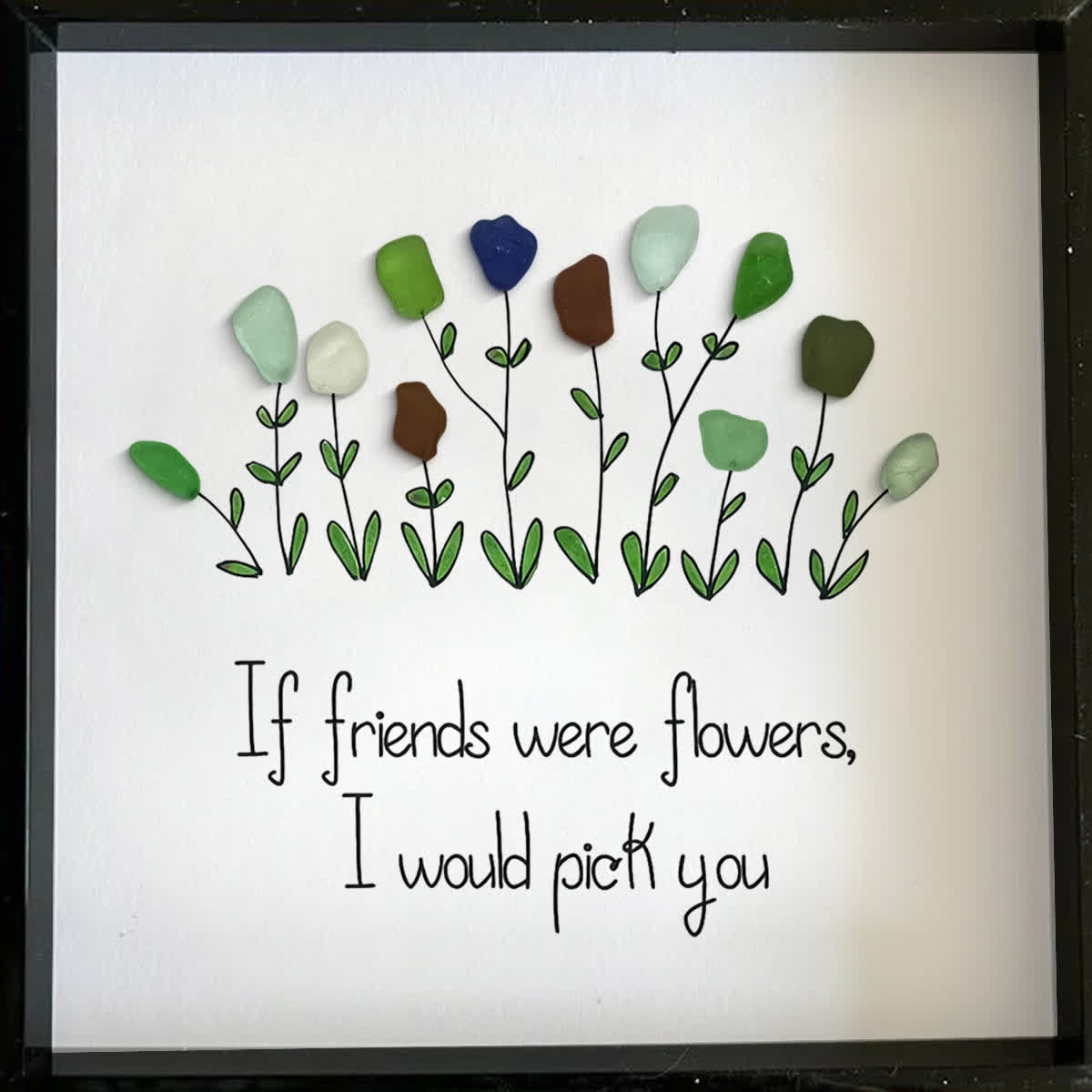 Friendship Sweet Quote Sea Glass Framed Art - image 5