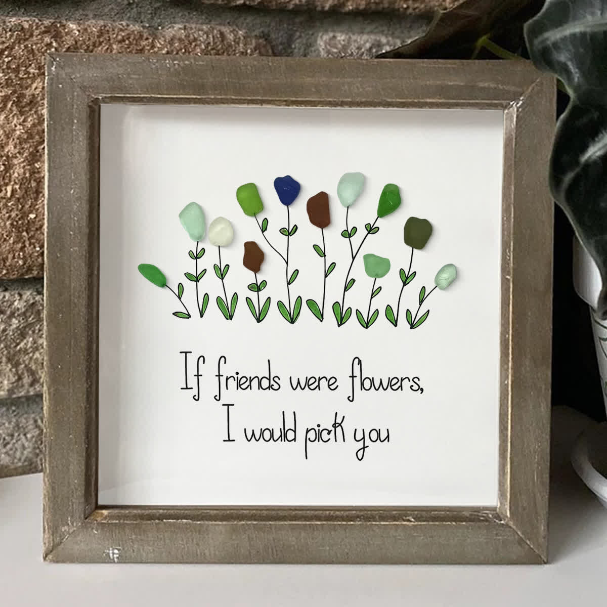 Friendship Sweet Quote Sea Glass Framed Art - image 6