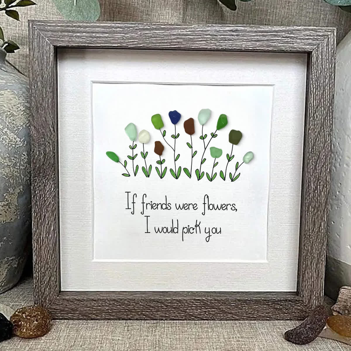 Friendship Sweet Quote Sea Glass Framed Art - image 3