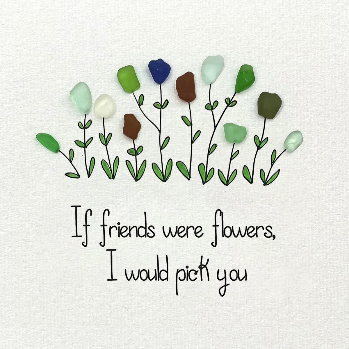 Friendship Sweet Quote Sea Glass Framed Art - image 2