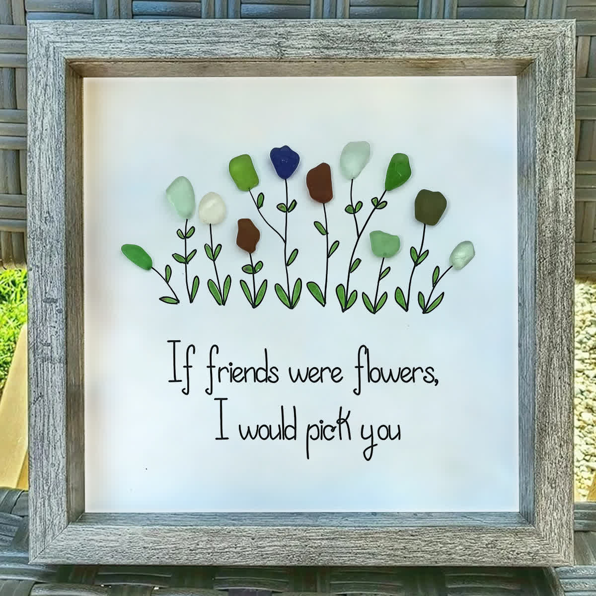 Friendship Sweet Quote Sea Glass Framed Art - image 7