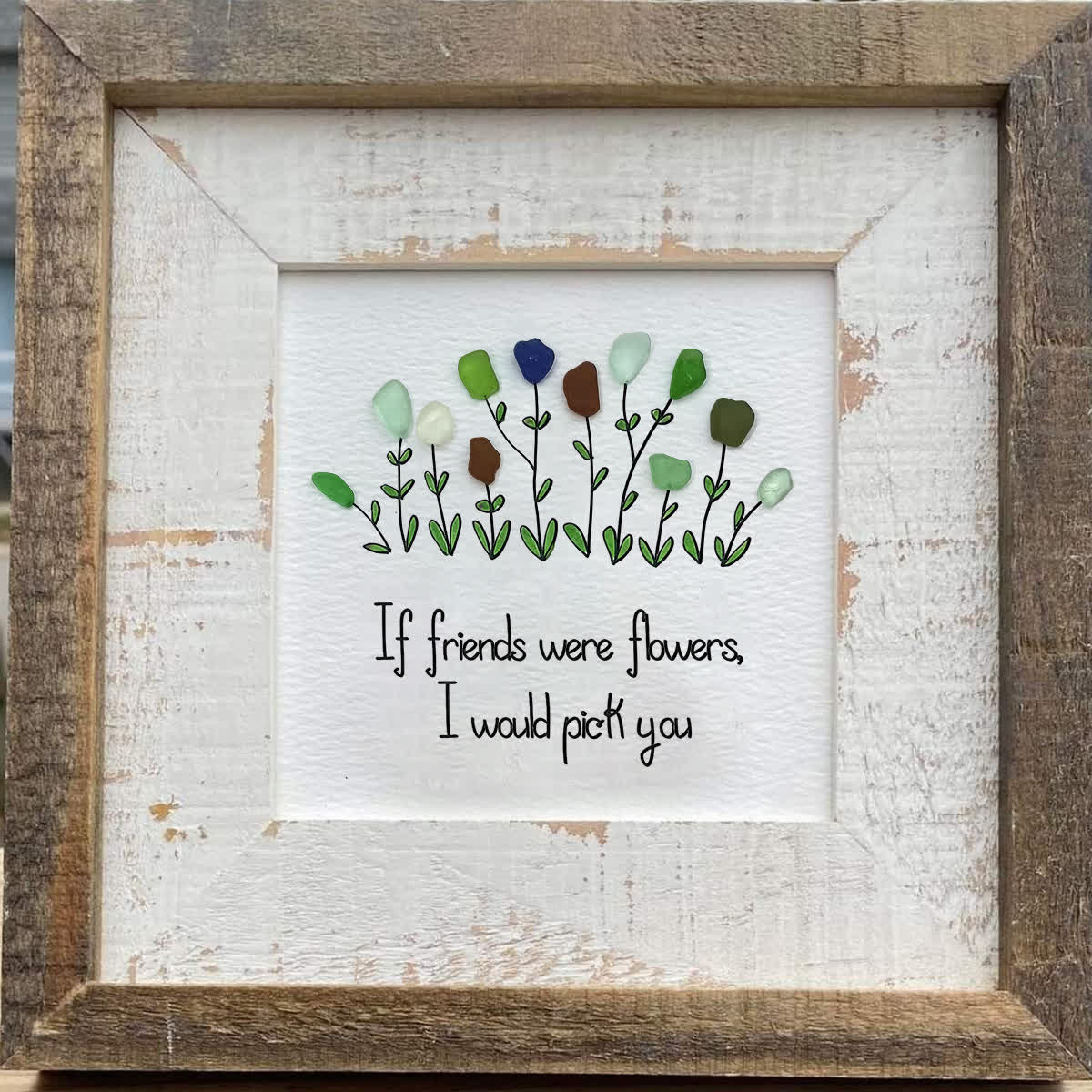 Friendship Sweet Quote Sea Glass Framed Art - image 8