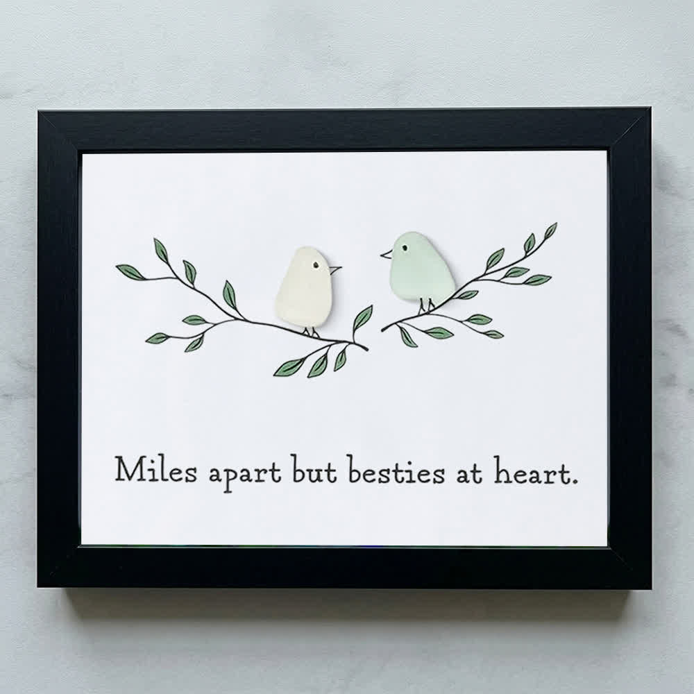 Best Friends Gift Sea Glass Framed Art - Black - 6" X 8" - image 11
