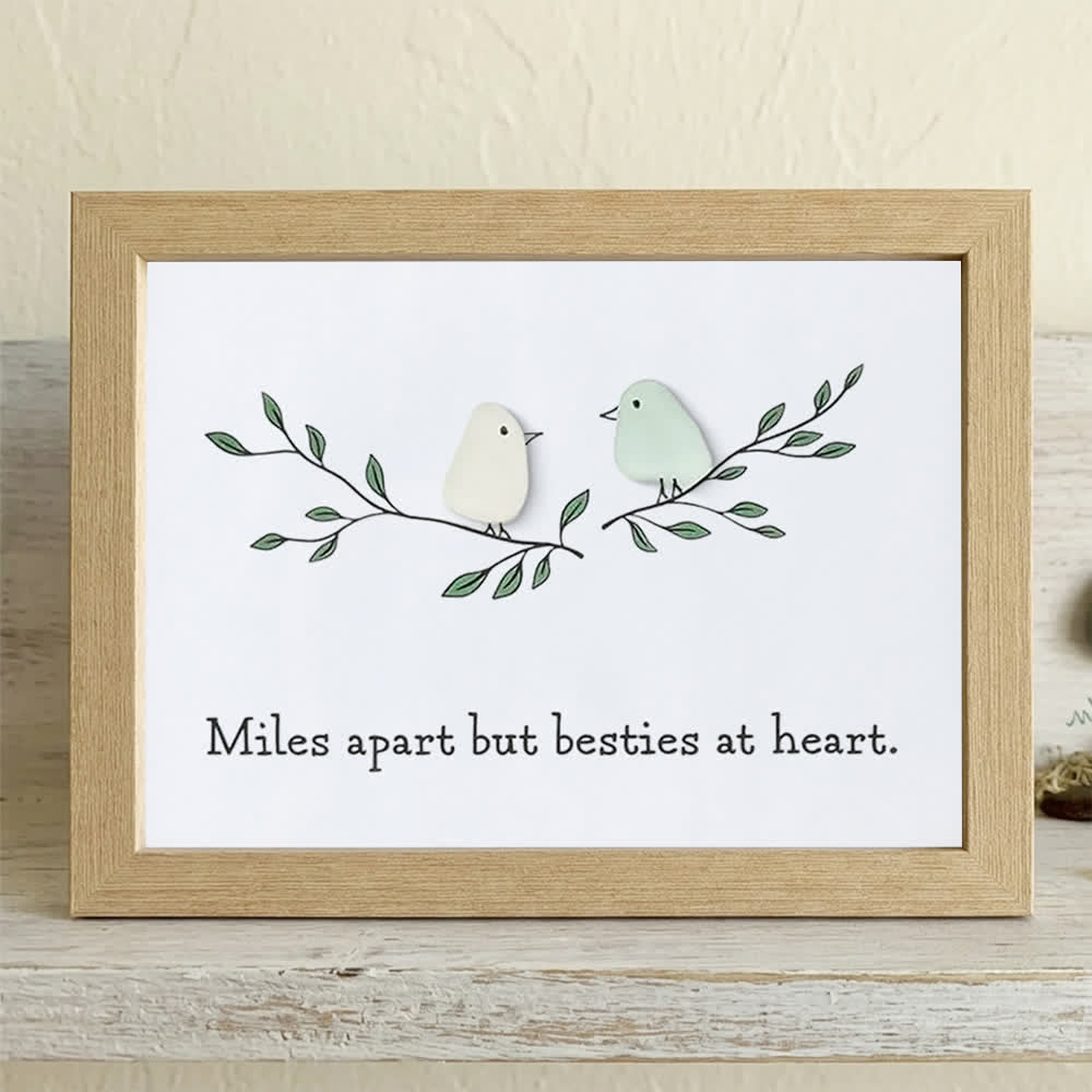Best Friends Gift Sea Glass Framed Art - Oak - 6" X 8" - image 9