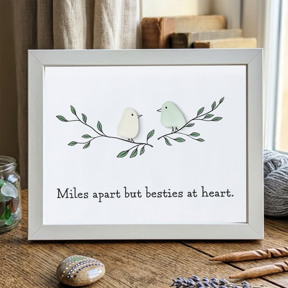 Best Friends Gift Sea Glass Framed Art - White - 6" X 8" - image 12