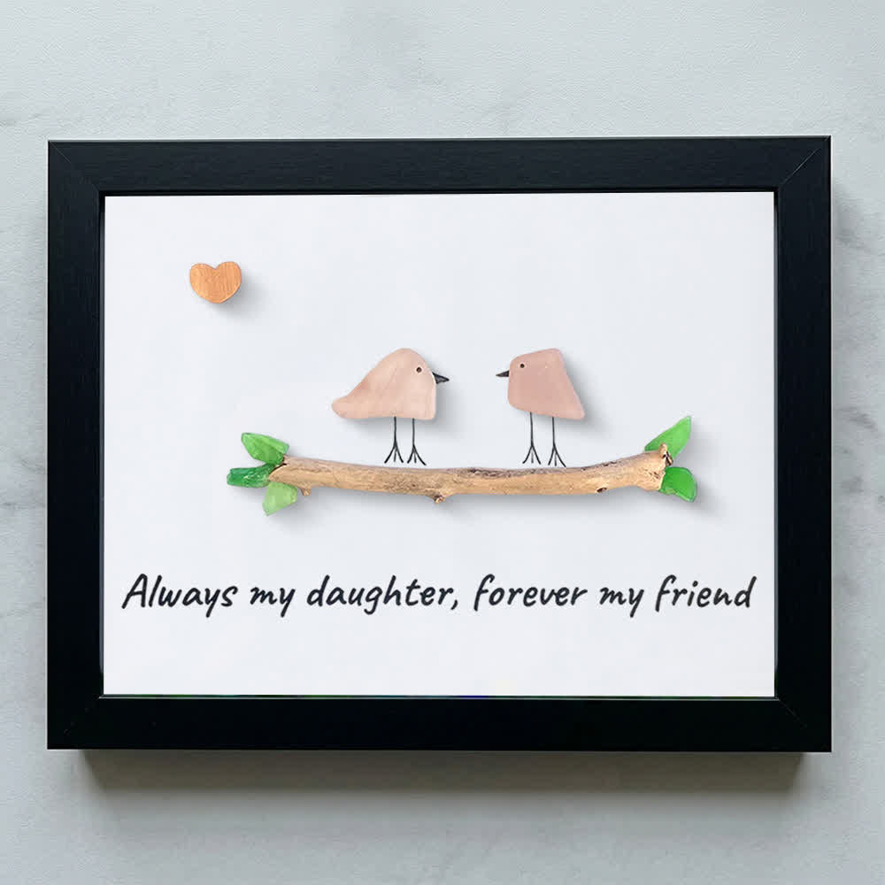 Always My Daughter Birds Sea Glass Framed Art Gift for Daughter - Black - 6" X 8" - image 12