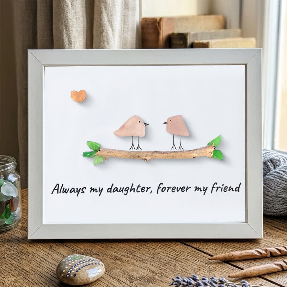 Always My Daughter Birds Sea Glass Framed Art Gift for Daughter - White - 6" X 8" - image 13