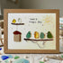 "Have a Happy Day" Cheerful Birdhouse Sea Glass Framed Art - Walnut Brown - 6" X 8" - image 12