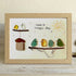 "Have a Happy Day" Cheerful Birdhouse Sea Glass Framed Art - Oak - 6" X 8" - image 11
