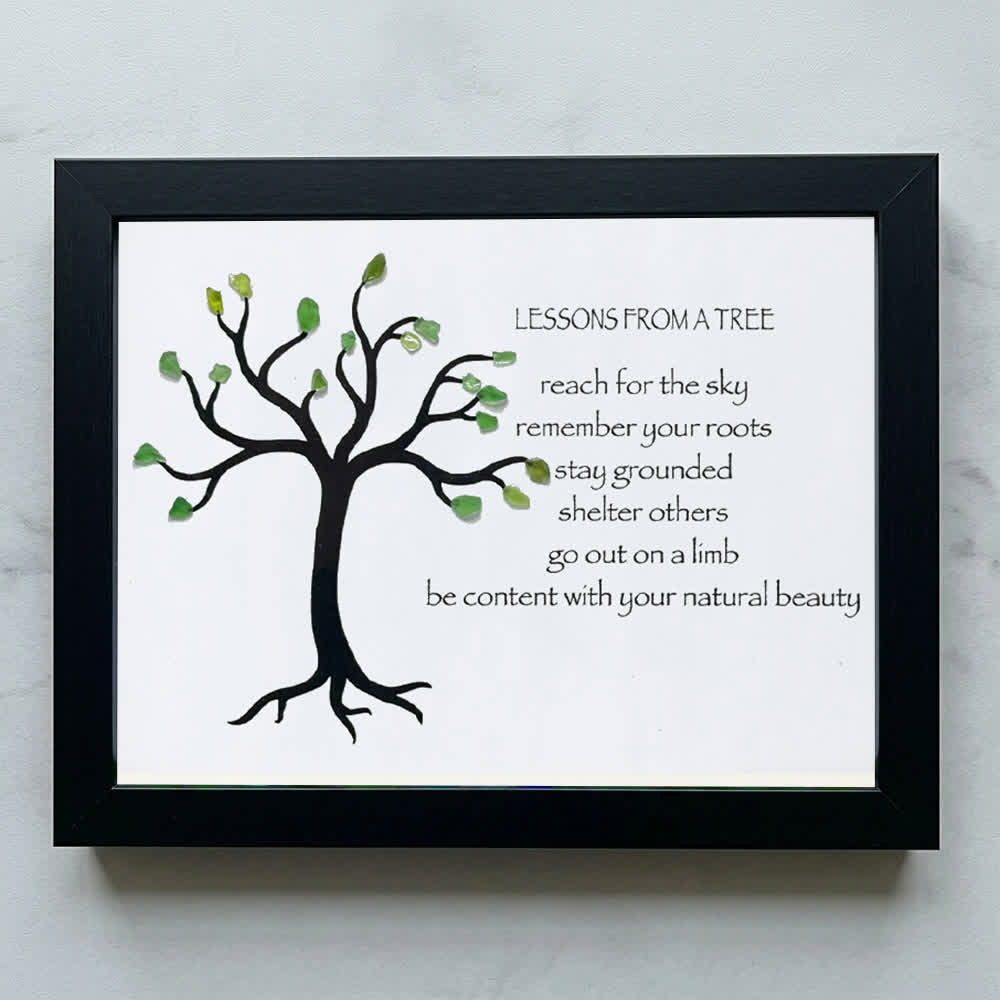 Lesson From A Tree Sea Glass Framed Art - Black - 6" X 8" - image 13
