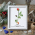 June Birth Flower Rose Sea Glass Framed Art - White - 8" X 6" - image 12