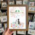Romantic Blossom & Cats Couple Sea Glass Framed Art - Walnut Brown - 8" X 6" - image 10