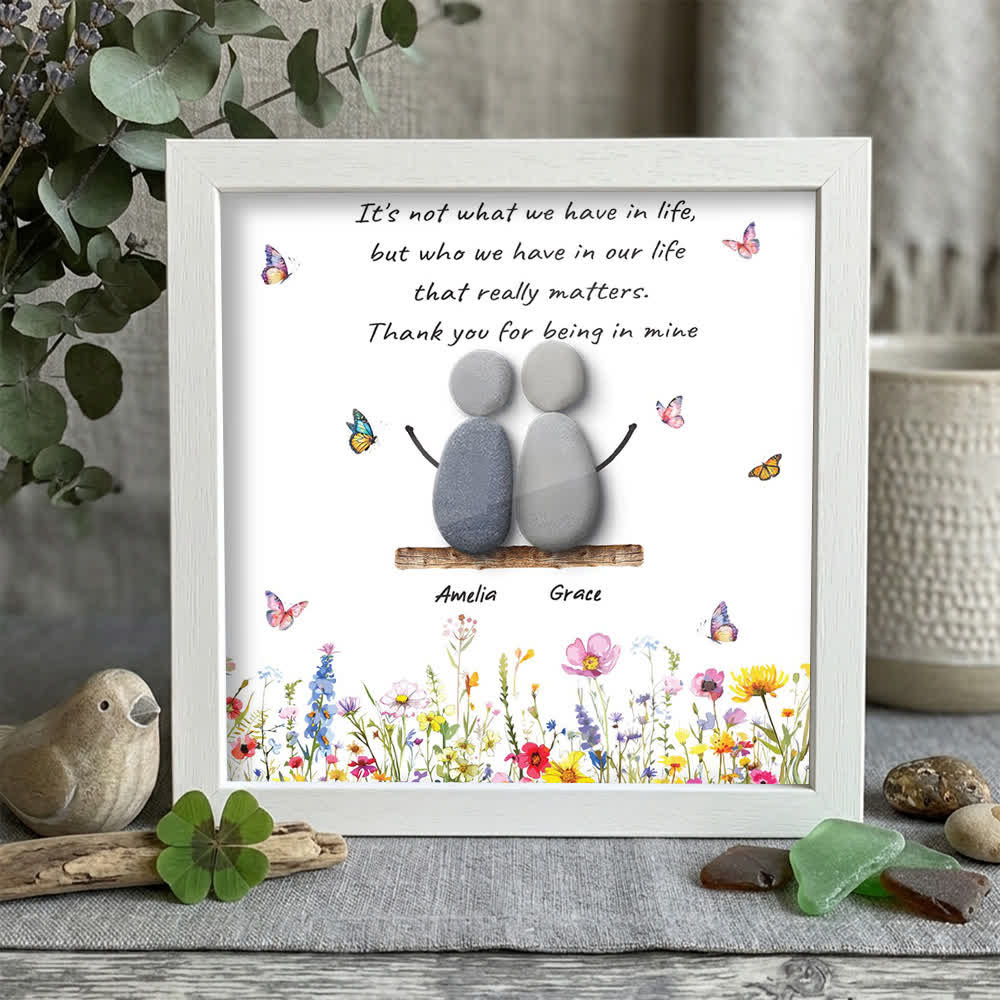 Personalized Name Thank You for Being in Mine Sea Glass Framed Art - White - 8" X 8" - image 10