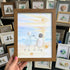 Proposal Engagement Couple Sea Glass Framed Art - Sunset - Walnut Brown - 8" X 6" - image 16