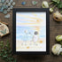 Proposal Engagement Couple Sea Glass Framed Art - Sunset - Black - 8" X 6" - image 17