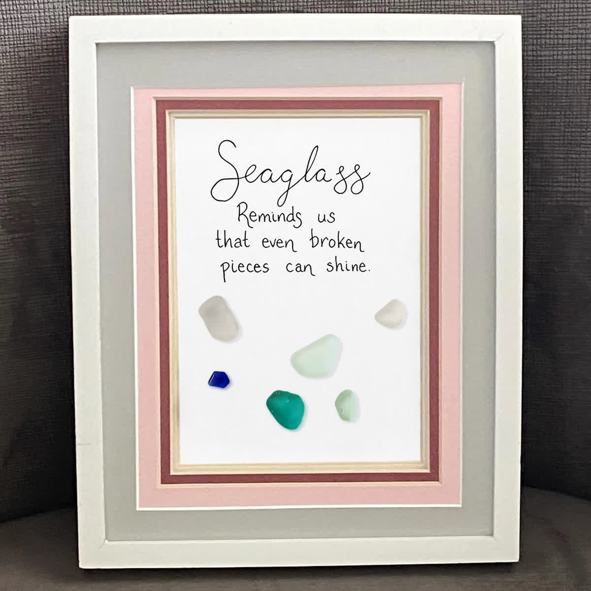 Shining Pieces Inspirational Quote Sea Glass Framed Art - image 5