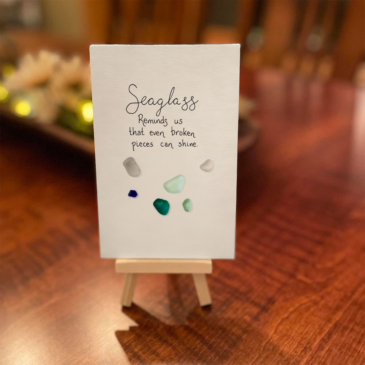 Shining Pieces Inspirational Quote Sea Glass Framed Art - image 3