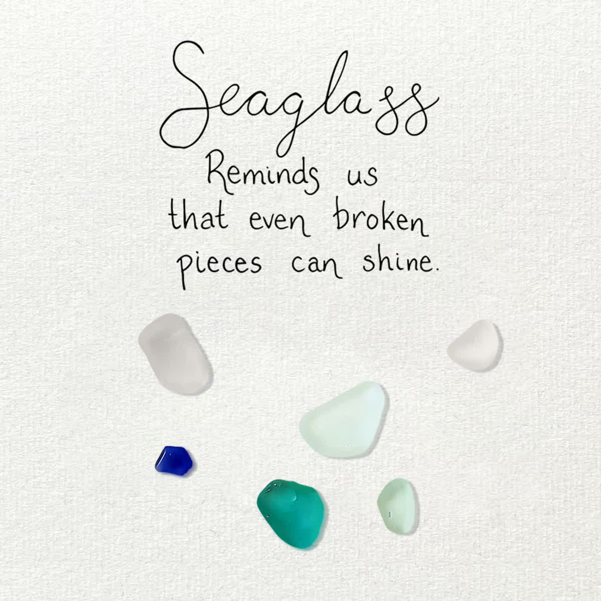 Shining Pieces Inspirational Quote Sea Glass Framed Art - image 2