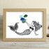 Ocean Whisper Mermaid Sea Glass Framed Art - Oak - 6" X 8" - image 7
