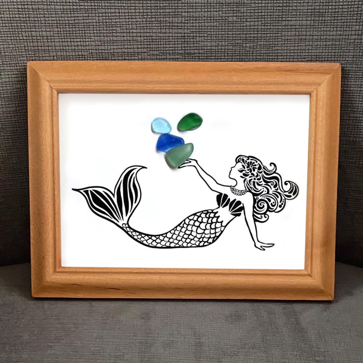 Ocean Whisper Mermaid Sea Glass Framed Art - image 5