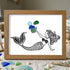 Ocean Whisper Mermaid Sea Glass Framed Art - Walnut Brown - 6" X 8" - image 8