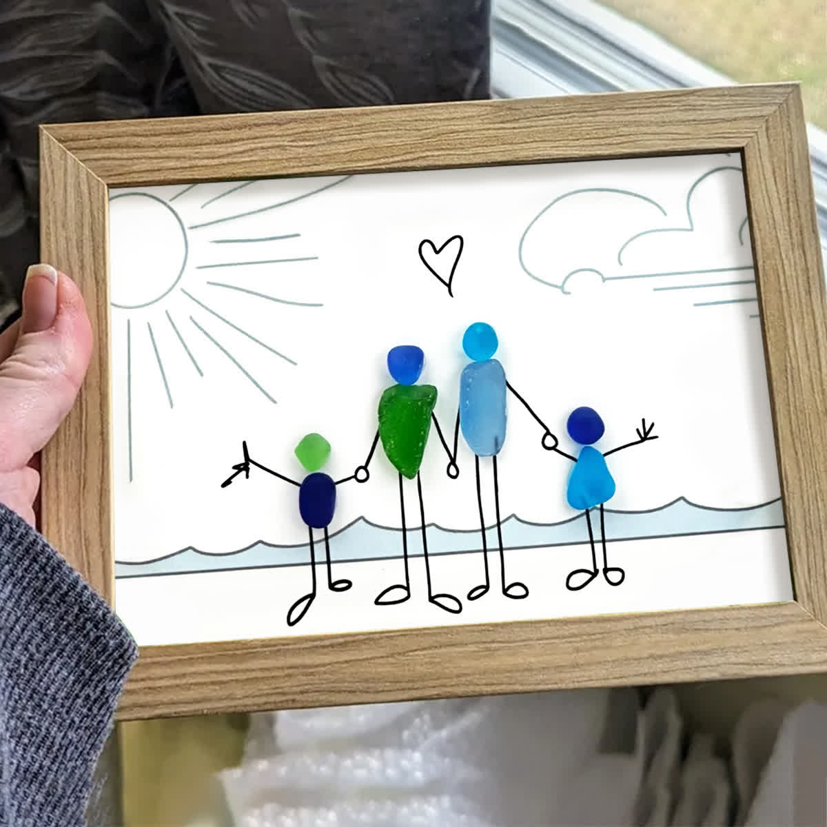 Coastal Celebration Of Family Love Sea Glass Framed Art - image 5