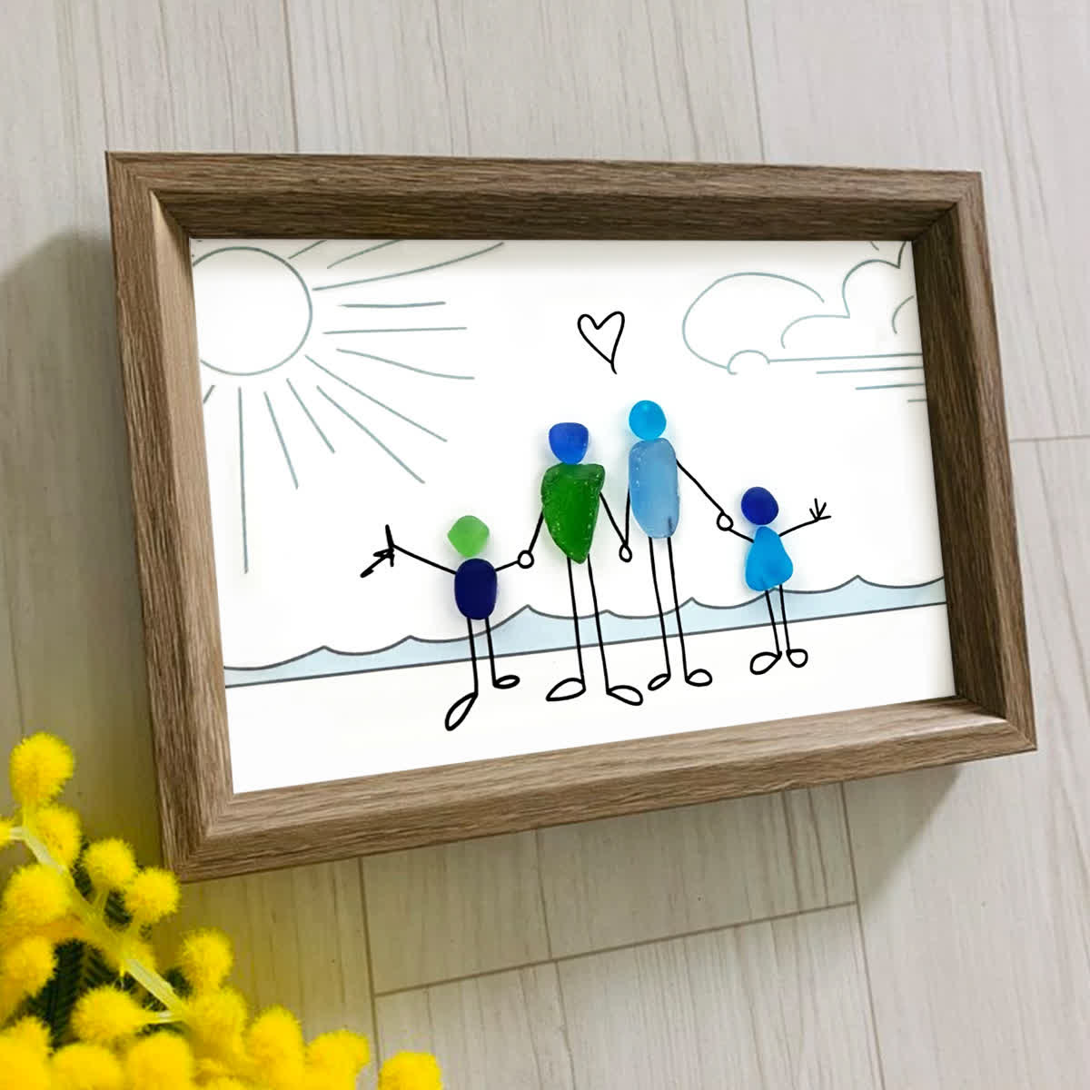 Coastal Celebration Of Family Love Sea Glass Framed Art - image 4