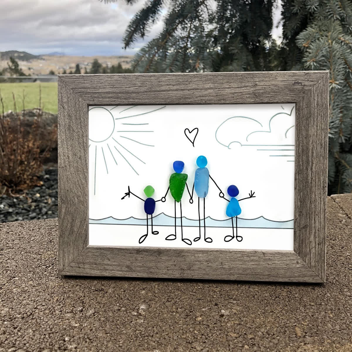 Coastal Celebration Of Family Love Sea Glass Framed Art - image 3