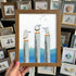 Calming Coastal Seagulls Sea Glass Framed Art - Walnut Brown - 8" X 6" - image 7