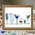 Cocktail Hour Coastal Charm Sea Glass Framed Art - Oak - 6" X 8" - image 8