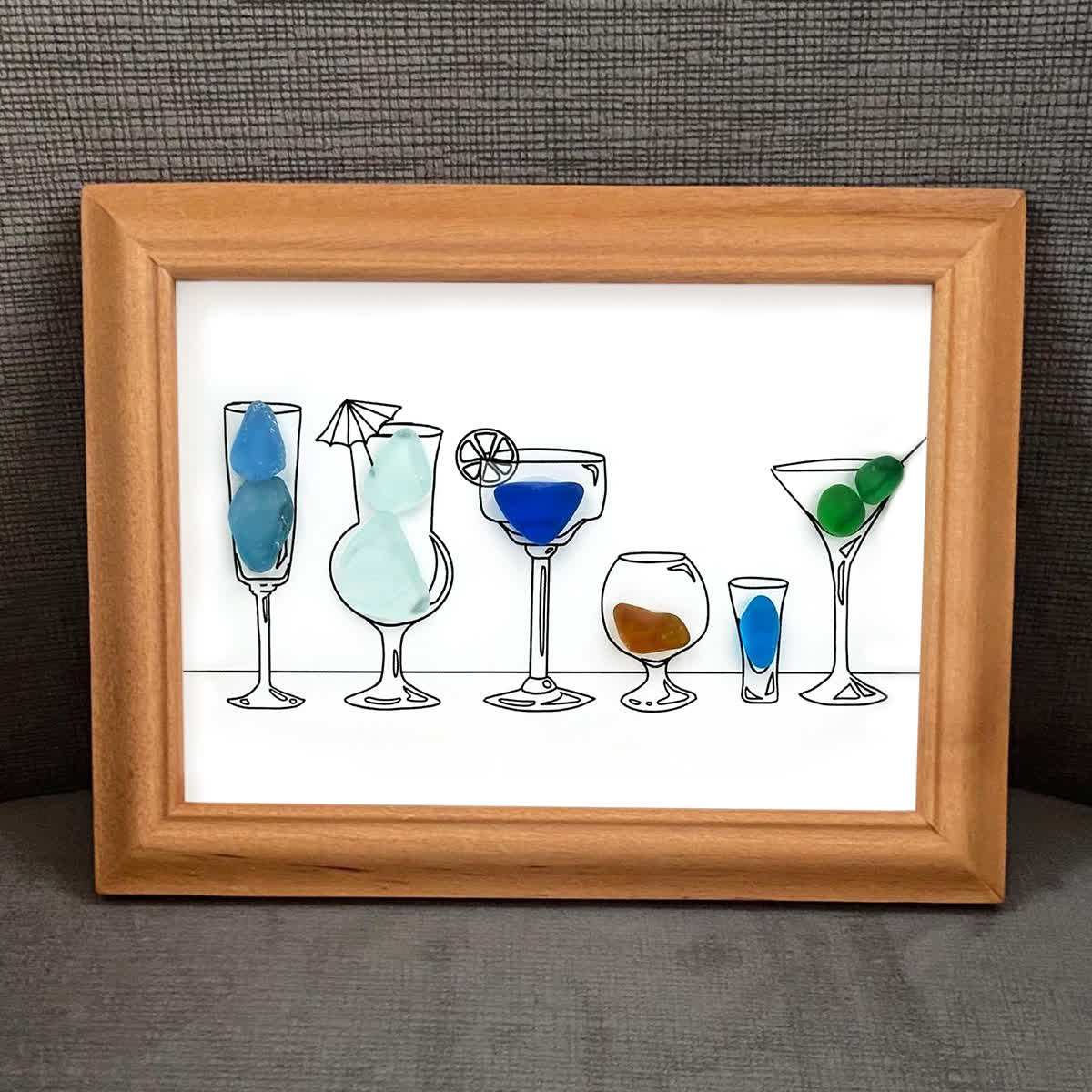 Cocktail Hour Coastal Charm Sea Glass Framed Art - image 4