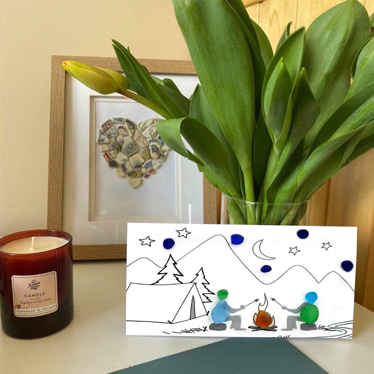 Starry Campfire Tales Sea Glass Framed Art - image 2