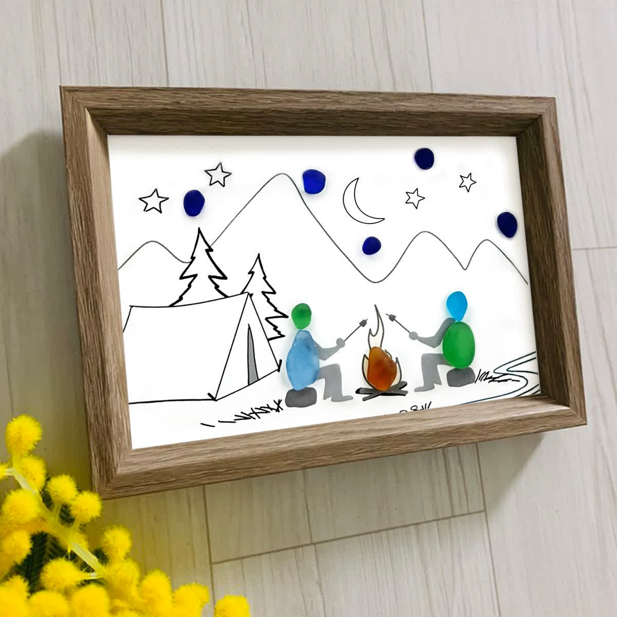 Starry Campfire Tales Sea Glass Framed Art - image 6