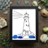 Natural Guiding Lighthouse Sea Glass Framed Art - Black - 8" X 6" - image 8