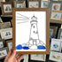 Natural Guiding Lighthouse Sea Glass Framed Art - Walnut Brown - 8" X 6" - image 7