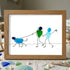 Coastal Stroll With Puppy Sea Glass Framed Art - Walnut Brown - 6" X 8" - image 8
