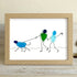 Coastal Stroll With Puppy Sea Glass Framed Art - Oak - 6" X 8" - image 7